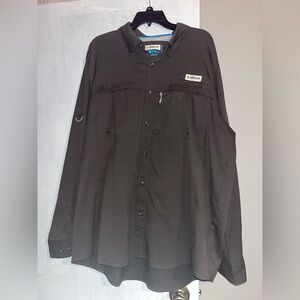 Magellan Outdoors Men's Brown Fishing Button Down